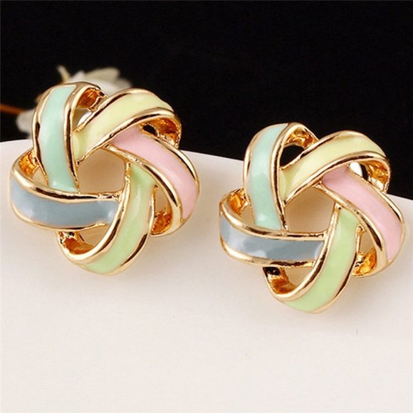 Twisted Spiral All-match Earrings ZB1263733 - Picture 1 of 4